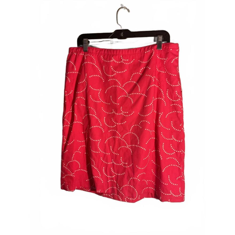 Boden pink A-Line Skirt with White Dot Swirl Print